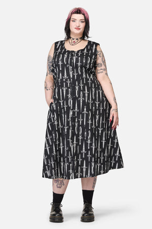 Dangerfield NZ - Curve Dagger Goth Maxi Dress - black