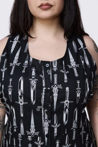 Dangerfield NZ - Curve Dagger Goth Maxi Dress - black