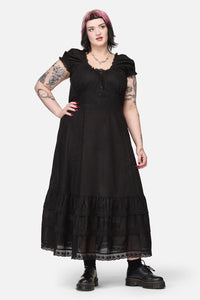 Dangerfield NZ - CurveMischiefLaceTrimMidiDress - black