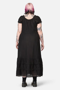 Dangerfield NZ - CurveMischiefLaceTrimMidiDress - black