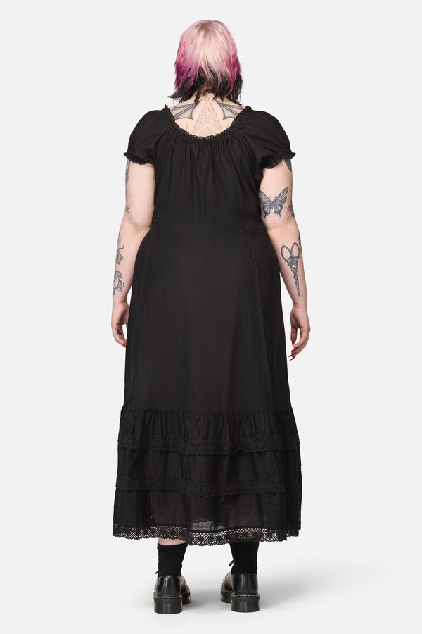 Dangerfield NZ - CurveMischiefLaceTrimMidiDress - black