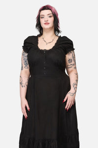 Dangerfield NZ - CurveMischiefLaceTrimMidiDress - black