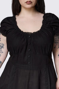 Dangerfield NZ - Curve Mischief Lace Trim Midi Dress - black