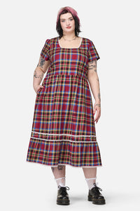 Dangerfield NZ - Curve Crowned Tartan Dress - red