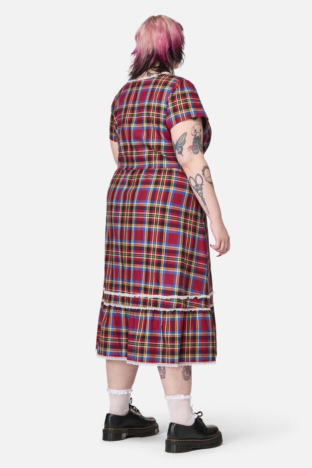 Dangerfield NZ - Curve Crowned Tartan Dress - red