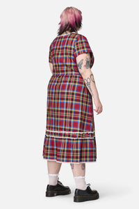 Dangerfield NZ - Curve Crowned Tartan Dress - red