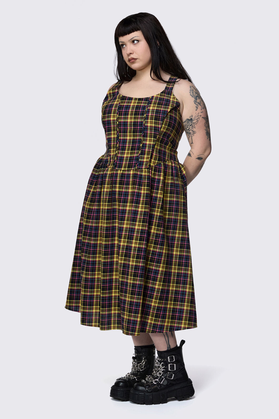 Dangerfield NZ - Curve Forest Dweller Tartan Dress - multi
