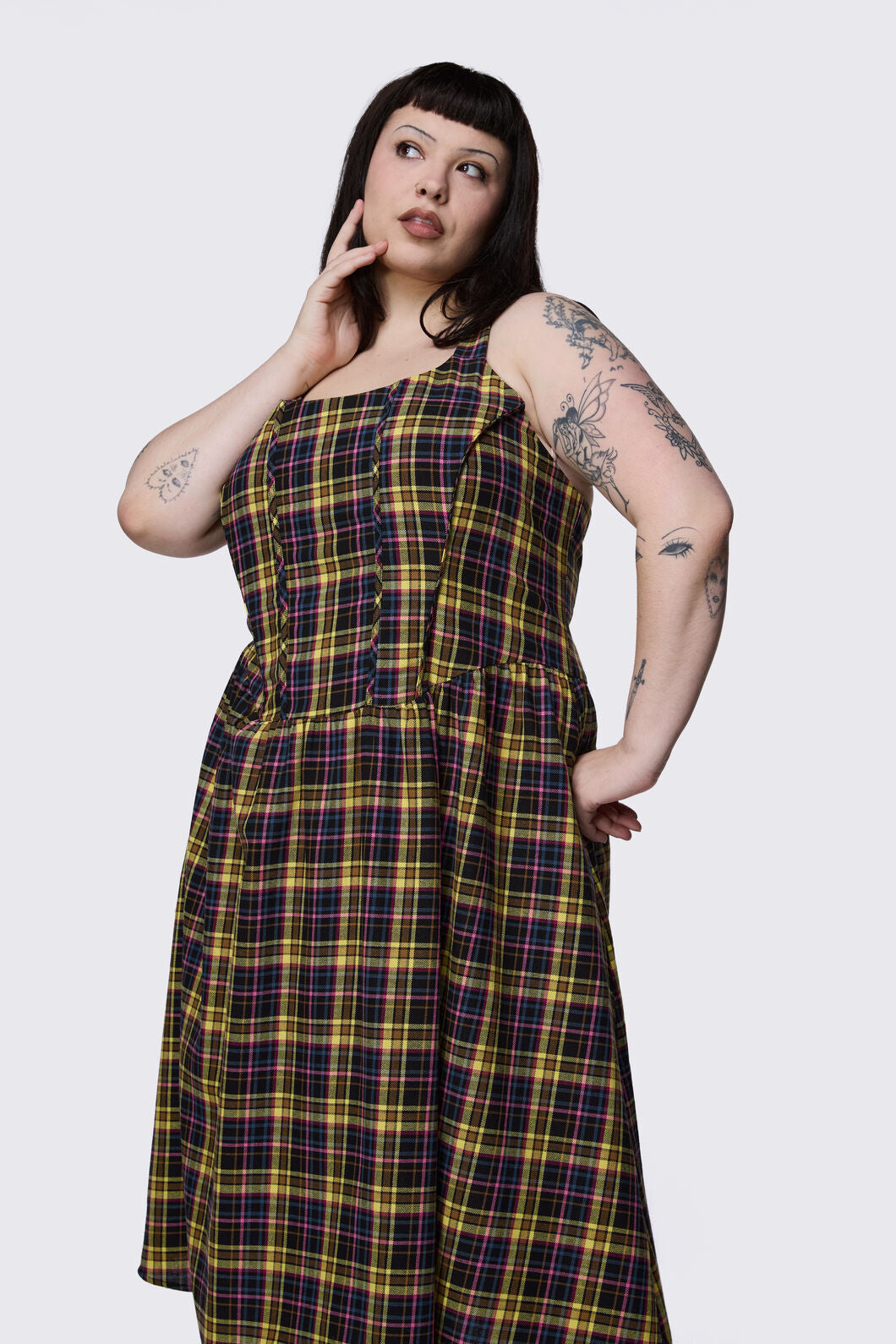 Dangerfield NZ - Curve Forest Dweller Tartan Dress - multi