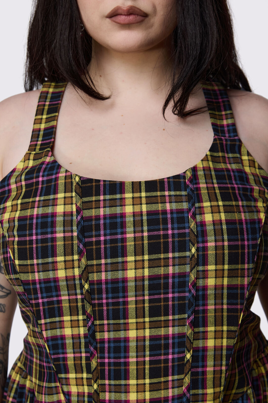 Dangerfield NZ - Curve Forest Dweller Tartan Dress - multi