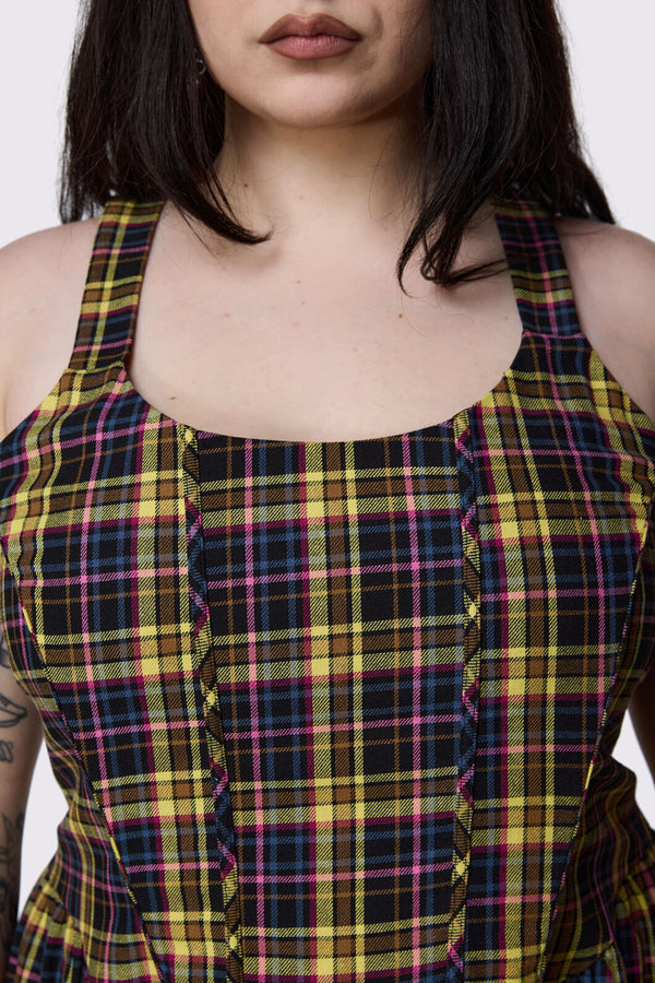 Dangerfield NZ - Curve Forest Dweller Tartan Dress - multi
