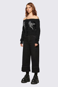 Dangerfield NZ - Archangel Off Shoulder Cardigan - black