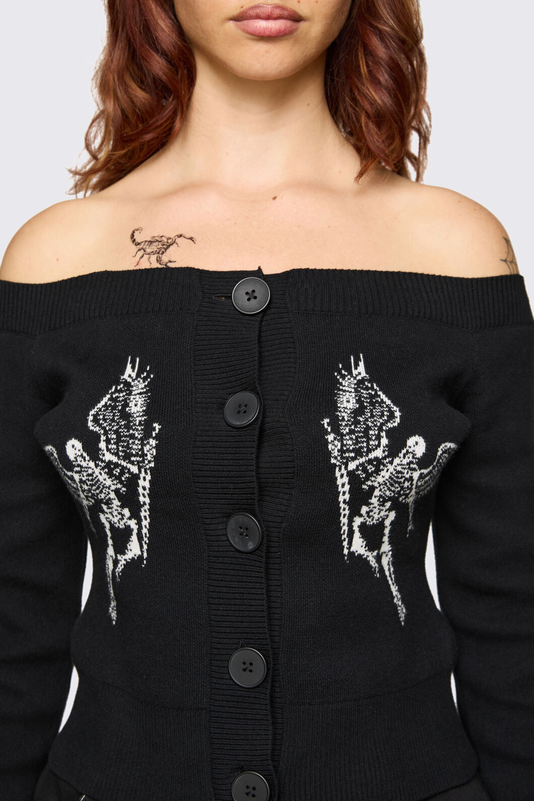 Dangerfield NZ - Archangel Off Shoulder Cardigan - black