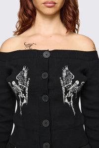 Dangerfield NZ - Archangel Off Shoulder Cardigan - black