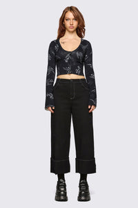 Dangerfield NZ - Archangel Graphic Goth Cardigan - black-white