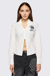 Dangerfield NZ - Archangel Basic Low Cut Blouse - white