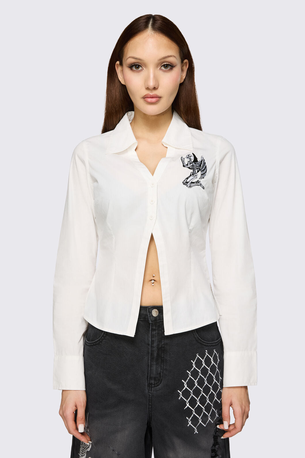 Dangerfield NZ - Archangel Basic Low Cut Blouse - white