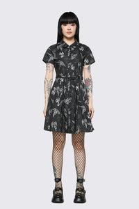 Dangerfield NZ - Archangel Print Pleated Dress - black-white