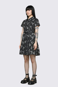Dangerfield NZ - Archangel Print Pleated Dress - black-white