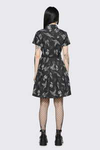 Dangerfield NZ - Archangel Print Pleated Dress - black-white
