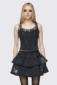 Dangerfield NZ - Archangel Tartan Denim Top - grey