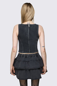 Dangerfield NZ - Archangel Tartan Denim Top - grey