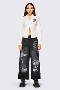 Dangerfield NZ - Archangel Print Distressed Jean - grey