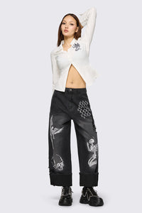 Dangerfield NZ - Archangel Print Distressed Jean - grey