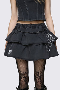 Dangerfield NZ - Archangel Denim Chain Mini Skort - grey