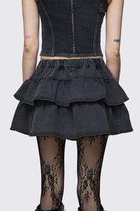 Dangerfield NZ - Archangel Denim Chain Mini Skort - grey