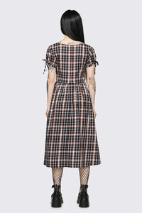Dangerfield NZ - Archangel Tartan Midi Dress - brown