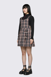 Dangerfield NZ - Archangel Tartan Pleat Pinafore - brown