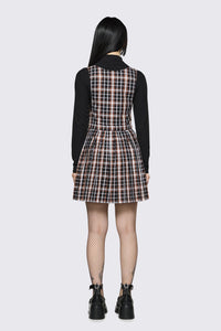 Dangerfield NZ - Archangel Tartan Pleat Pinafore - brown