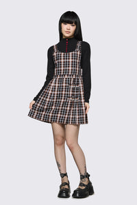 Dangerfield NZ - Archangel Tartan Pleat Pinafore - brown