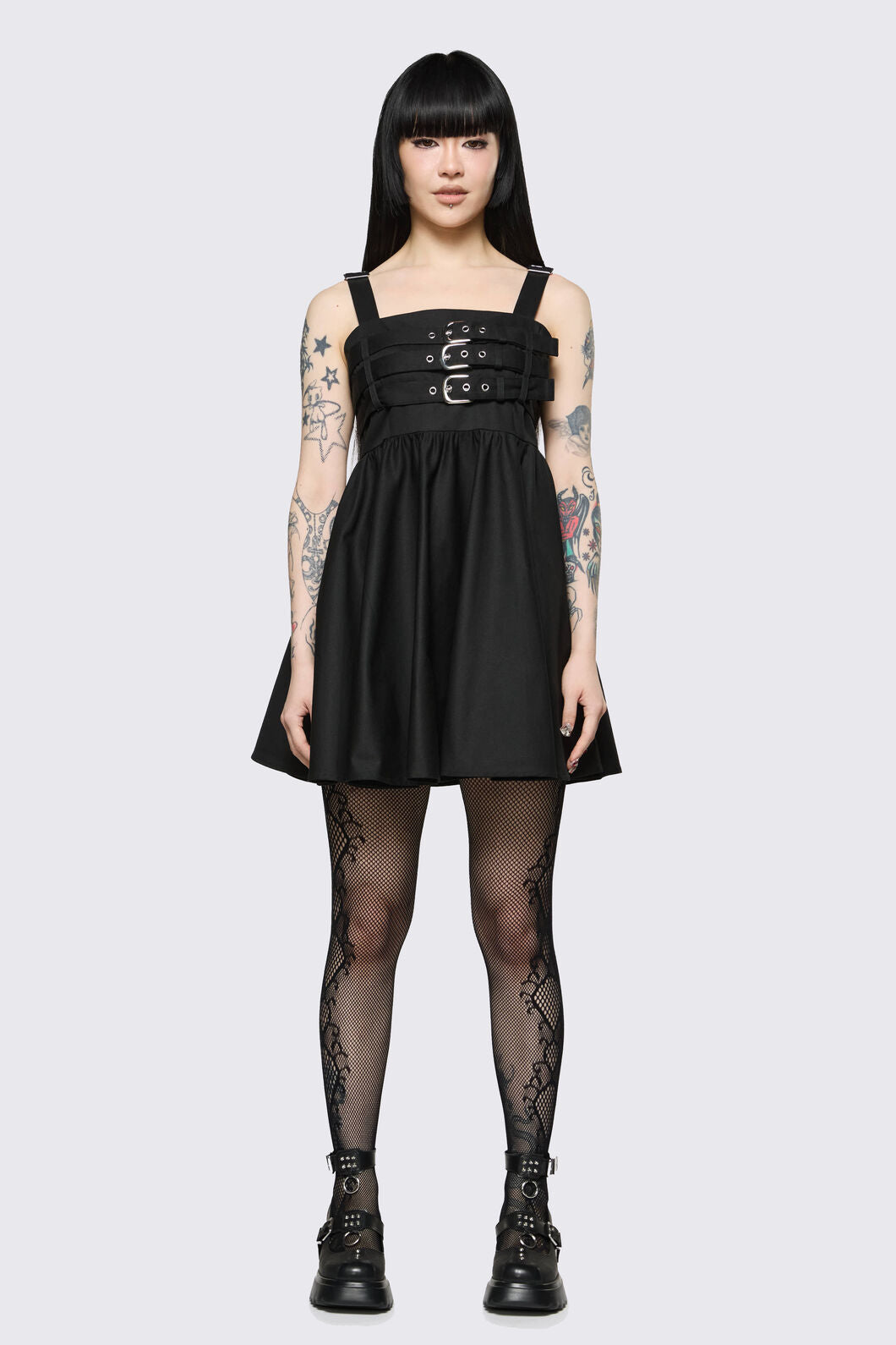 Dangerfield NZ - Cindy Buckle Mini Dress - black