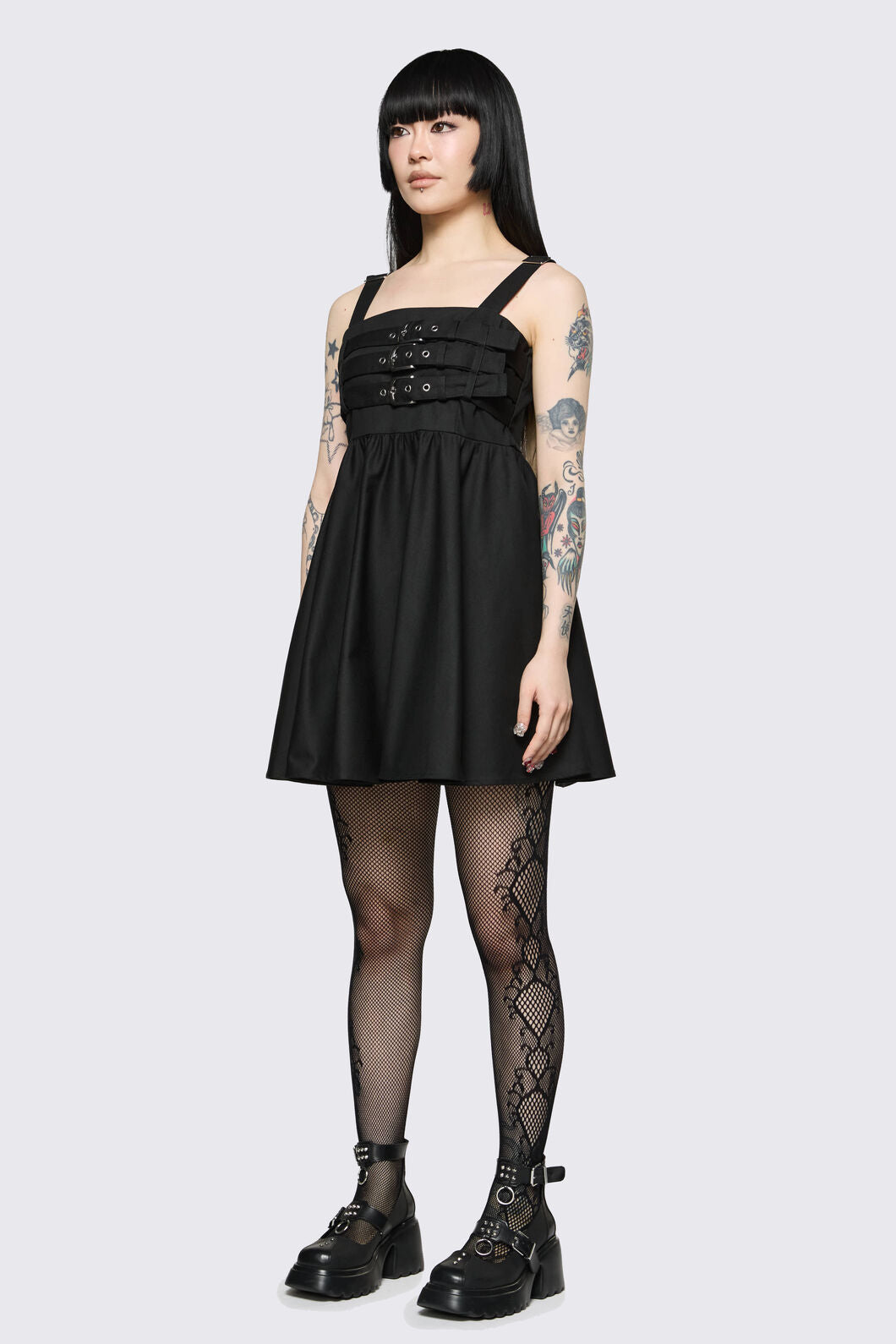 Dangerfield NZ - Cindy Buckle Mini Dress - black