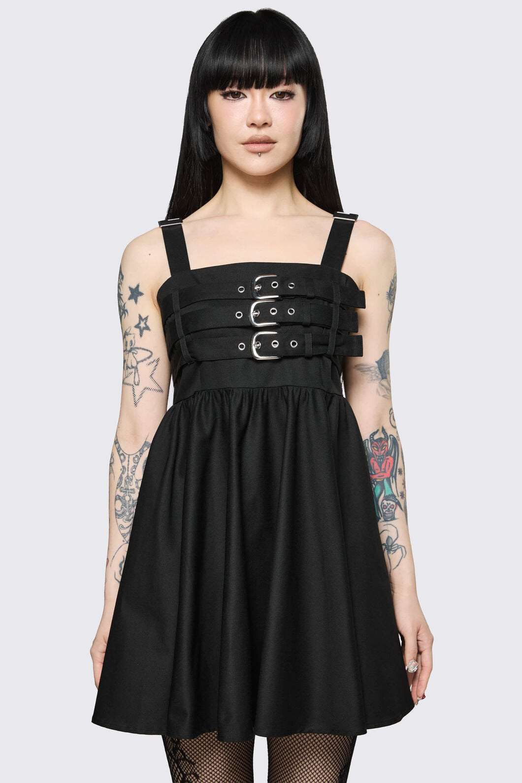 Dangerfield NZ - Cindy Buckle Mini Dress - black