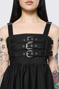 Dangerfield NZ - Cindy Buckle Mini Dress - black