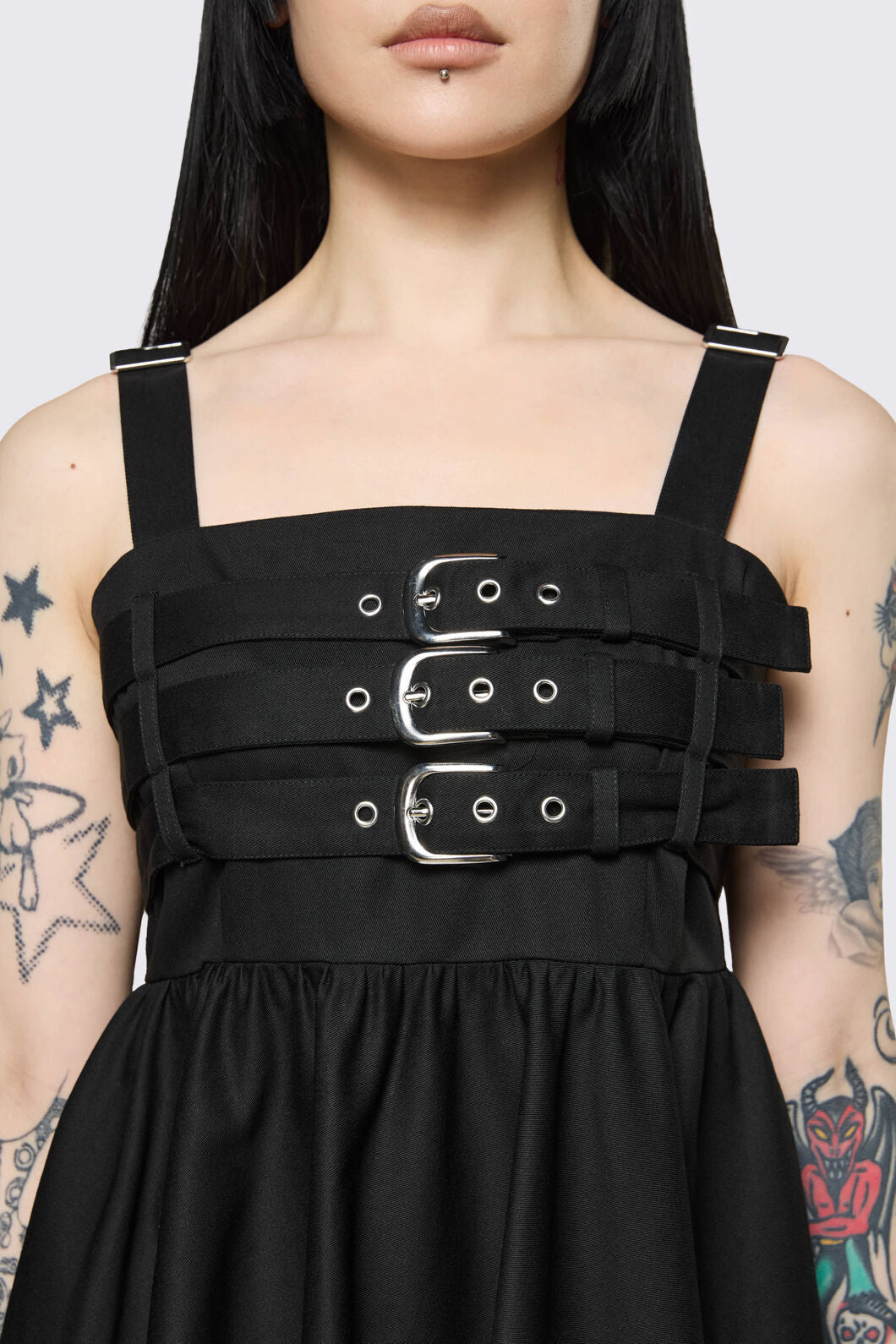 Dangerfield NZ - Cindy Buckle Mini Dress - black