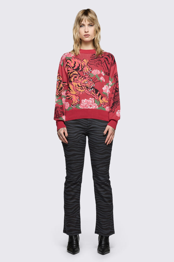 Dangerfield NZ - Big Cat Knit - red