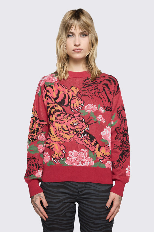 Dangerfield NZ - Big Cat Knit - red