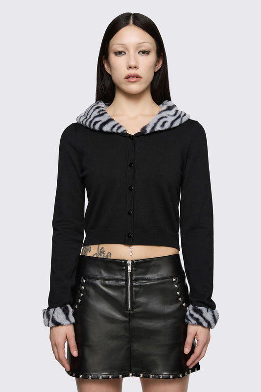 Dangerfield NZ - Untamed Stripe Cardigan - black