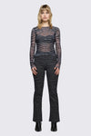 Dangerfield NZ - Untamed Stripe Flare Jean - grey