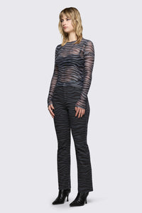Dangerfield NZ - Untamed Stripe Flare Jean - grey