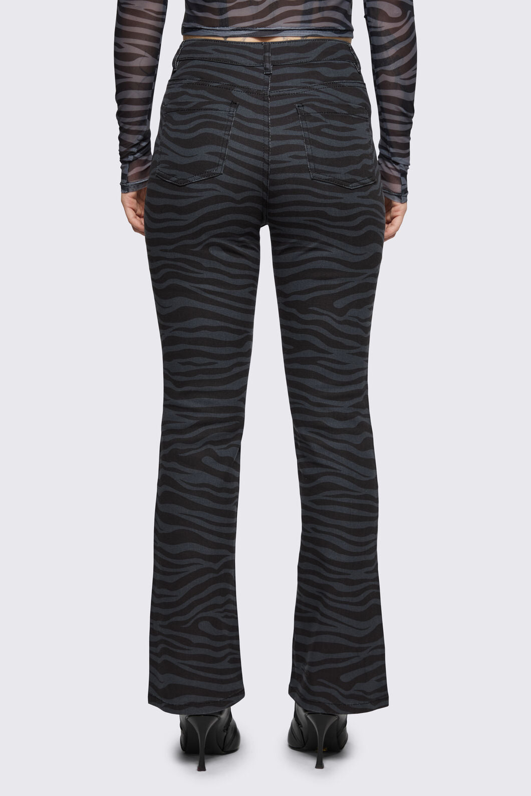 Dangerfield NZ - Untamed Stripe Flare Jean - grey