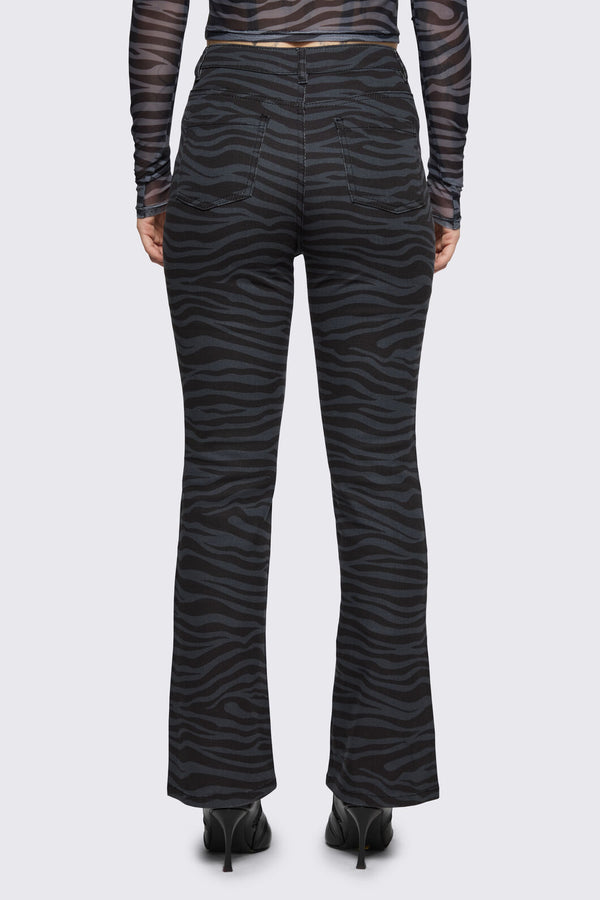 Dangerfield NZ - Untamed Stripe Flare Jean - grey