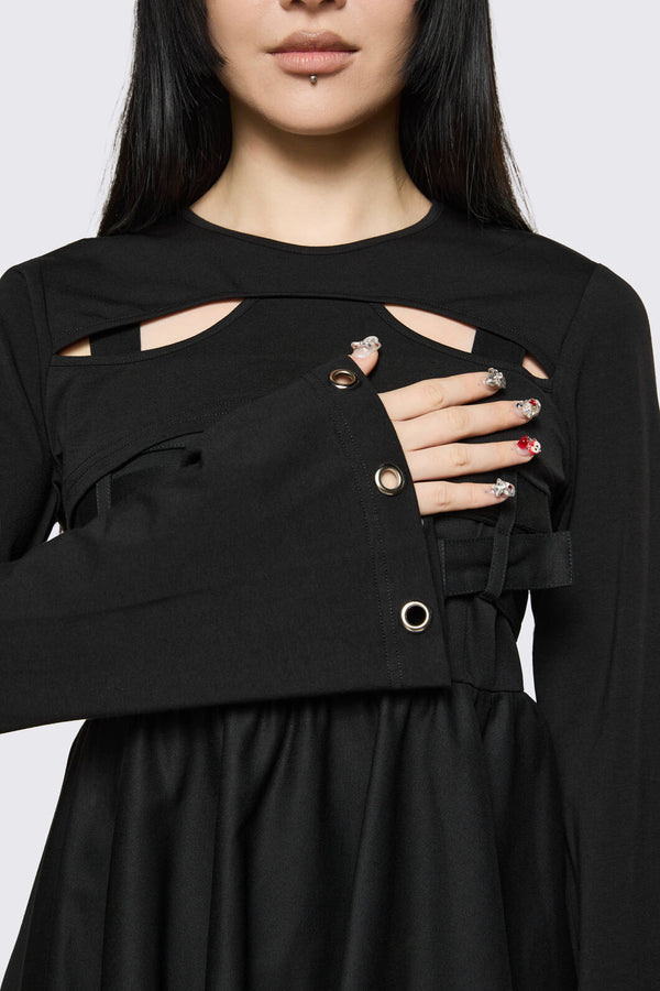Dangerfield NZ - Cindy Cut Out Sleeves - black