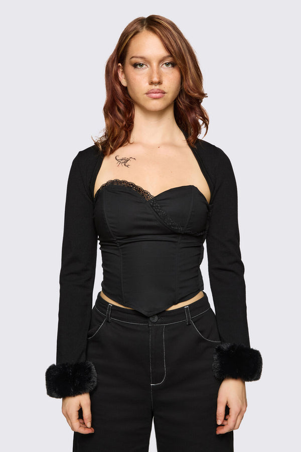 Dangerfield NZ - Cindy Trim Sleeves - black