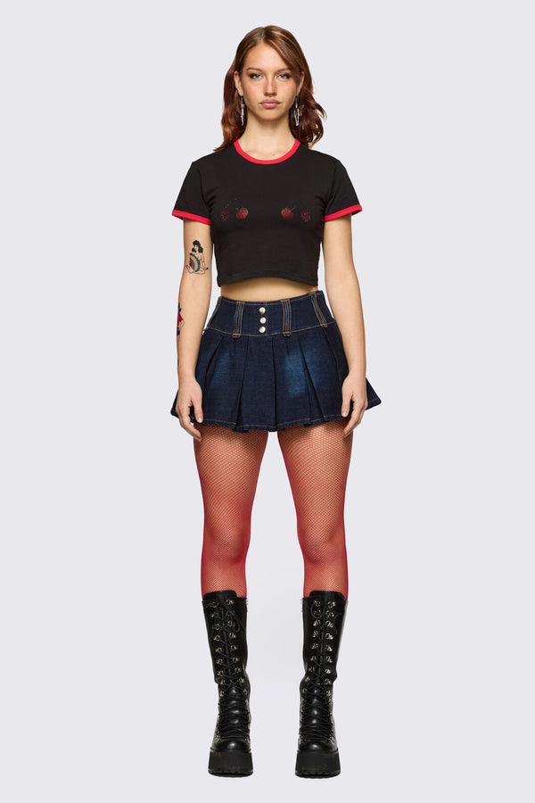 Dangerfield NZ - Delulu Cropped Tee - black