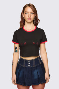 Dangerfield NZ - Delulu Cropped Tee - black