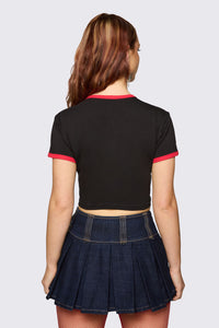 Dangerfield NZ - Delulu Cropped Tee - black